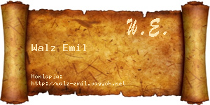 Walz Emil névjegykártya